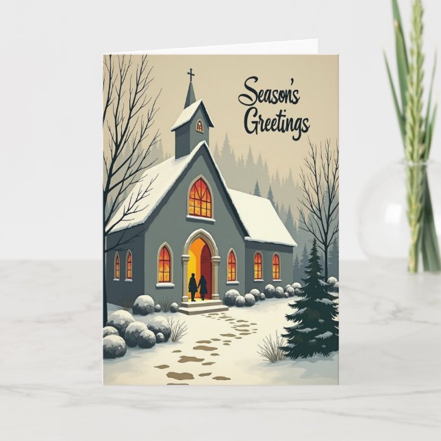 Tarjeta de Navidad de Iglesia Nevada (Anverso)