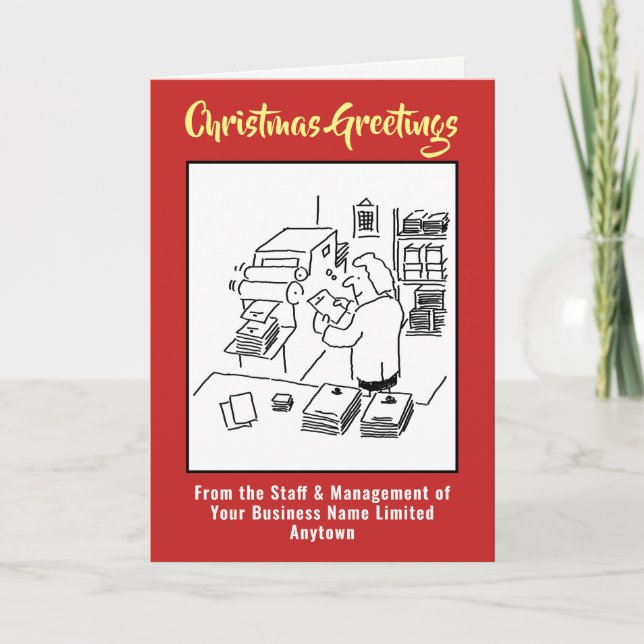 Tarjeta de Navidad de imprenta o empresa de impres (Anverso)