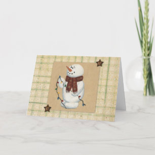 Tarjeta de Navidad de impresión grande Snowman