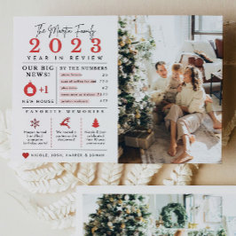 Tarjeta de Navidad de infografía de resumen del añ