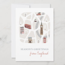 Tarjeta de Navidad de Inglaterra Británica con Fel