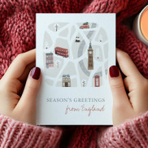 Tarjeta de Navidad de Inglaterra Británicos Saludo
