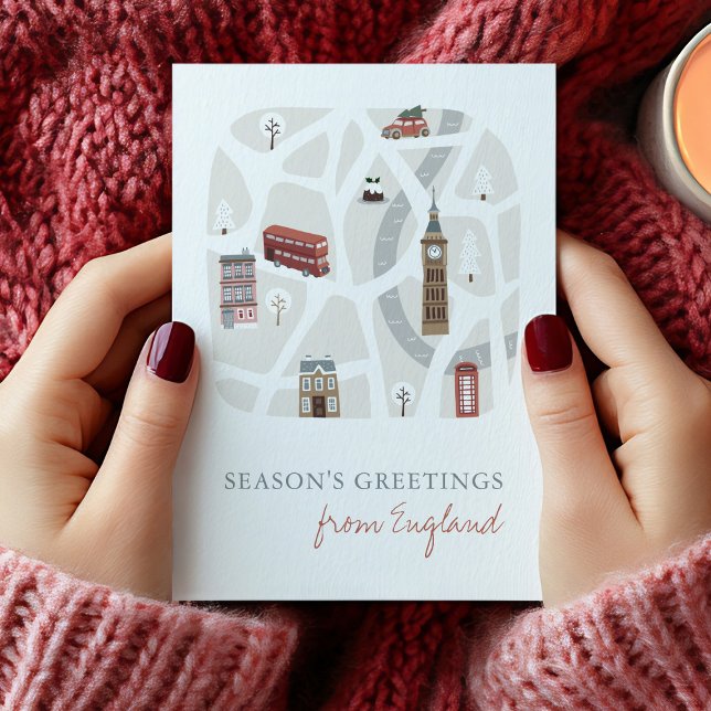 Tarjeta de Navidad de Inglaterra Británicos Saludo (England Christmas Card)