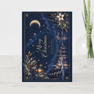 Tarjeta de Navidad de Invierno a Medianoche