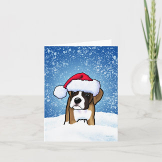 Tarjeta de Navidad de invierno de Boxer