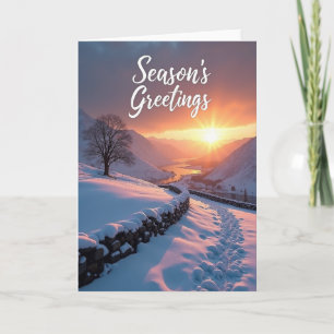 Tarjeta de Navidad de Invierno Dorado