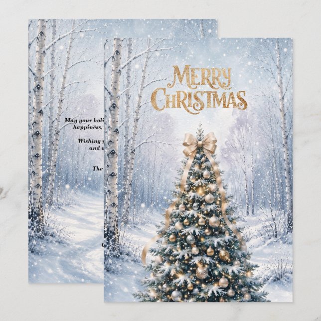 Tarjeta de Navidad de Invierno Mágico (Anverso / Reverso)