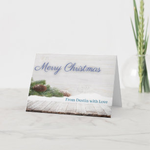 Tarjeta de Navidad de invierno nevado personalizab