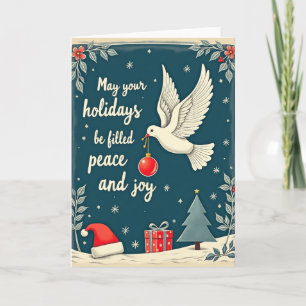 Tarjeta de Navidad de Invierno Verde Azulado