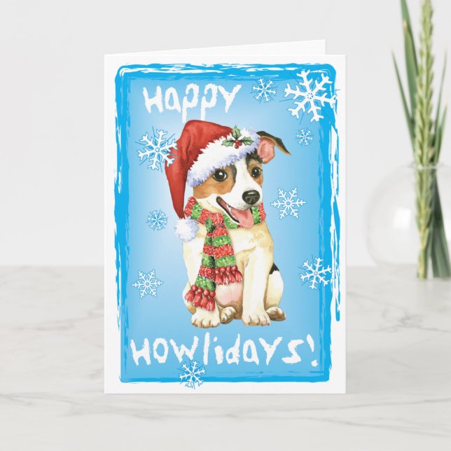 Tarjeta de Navidad de Jack Russell Terrier (Anverso)