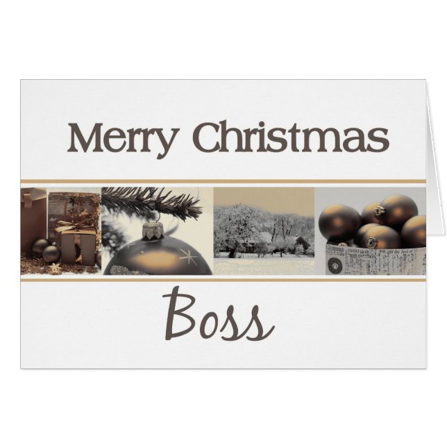 tarjeta de Navidad de jefe Merry (Anverso (Horizontal))