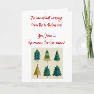 Tarjeta de Navidad de Jesús el Niño de Cumpleaños