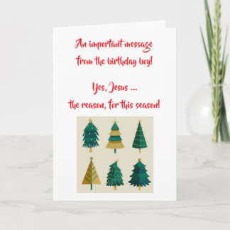 Tarjeta de Navidad de Jesús el Niño de Cumpleaños