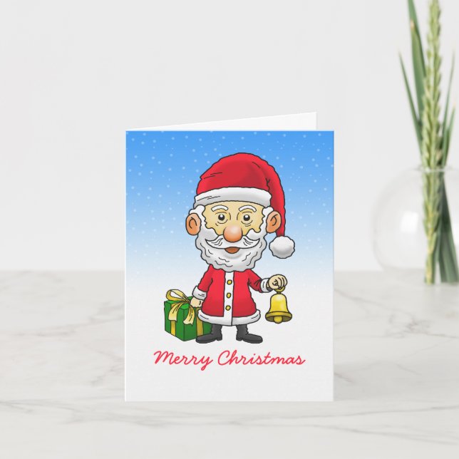 Tarjeta de Navidad de Jingle Bells con Santa (Anverso)