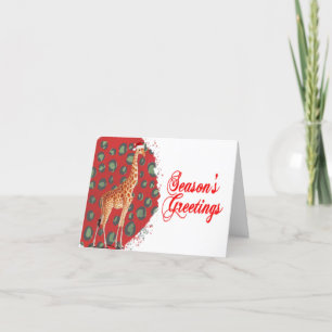 Tarjeta de Navidad de Jirafa Navideña