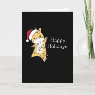 Tarjeta de Navidad de jirafas Animales de invierno