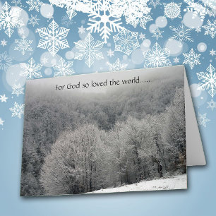 Tarjeta de Navidad de John 3:16 Helada