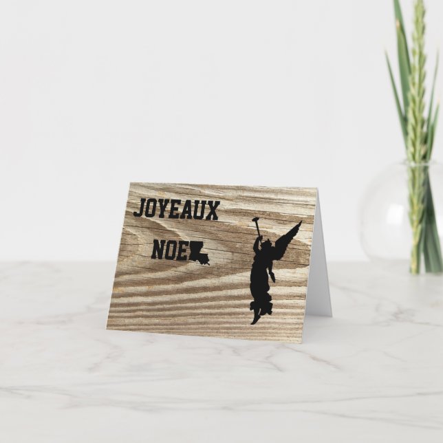 Tarjeta de Navidad de Joyeaux Noel Luisiana Cajun (Anverso)