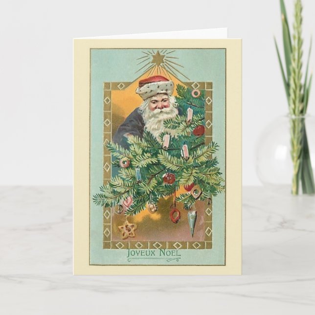 Tarjeta de Navidad de Joyeux Noël del francés del (Anverso)