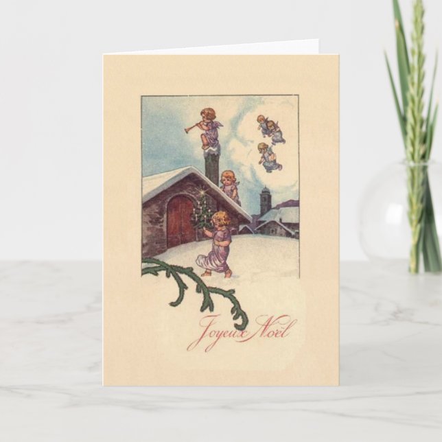 Tarjeta de Navidad de Joyeux Noel del francés del (Anverso)