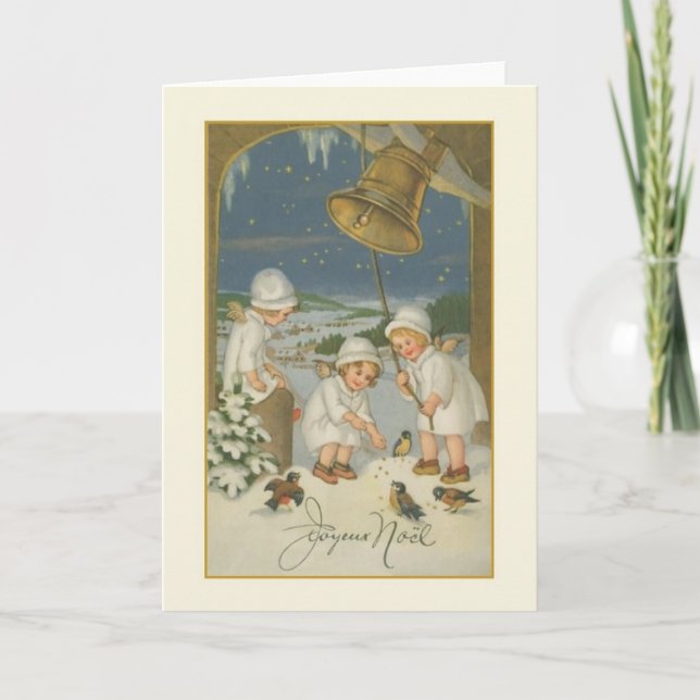 Tarjeta de Navidad de Joyeux Noël del francés del (Anverso)