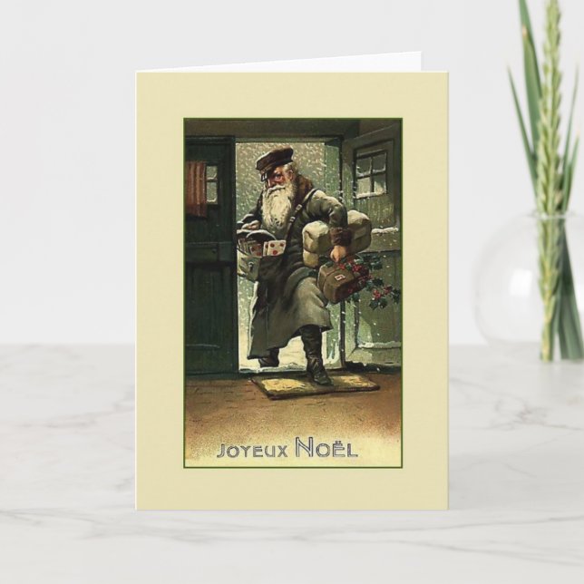 Tarjeta de Navidad de Joyeux Noël del francés del (Anverso)