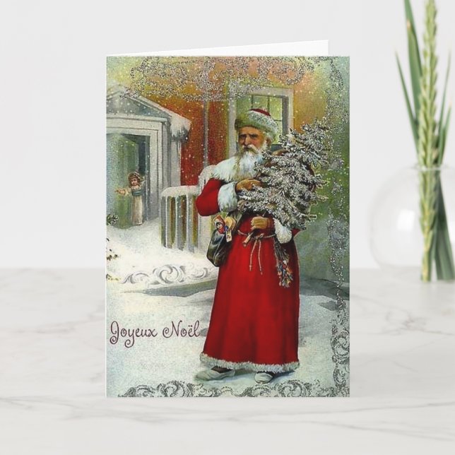 Tarjeta de Navidad de Joyeux Noel del francés del (Anverso)