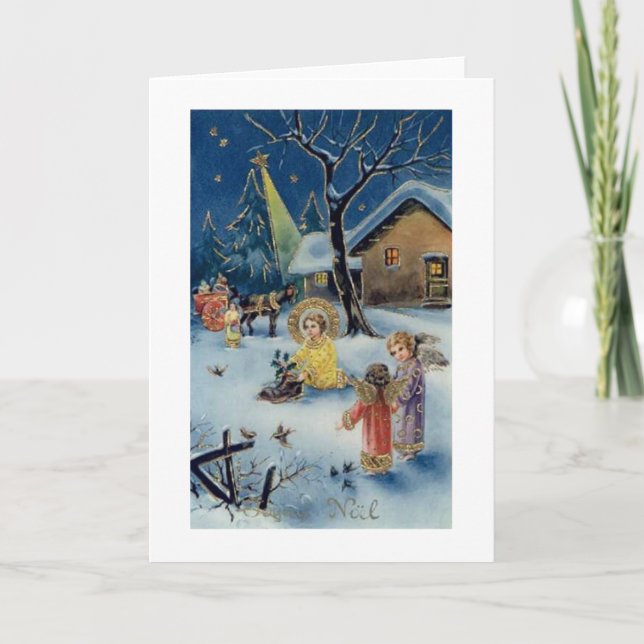 Tarjeta de Navidad de Joyeux Noel del francés del (Anverso)