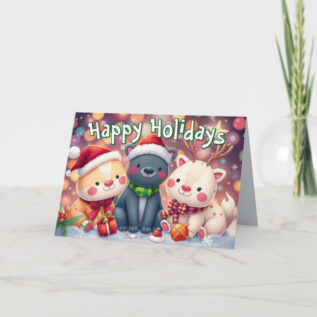 Tarjeta de Navidad de Juguete de Peluche (Anverso)
