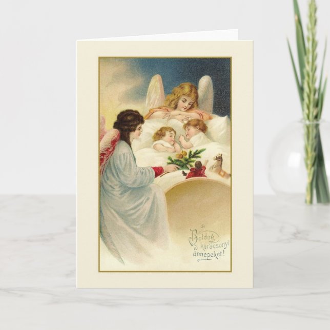 Tarjeta de Navidad de Karácsonyi del húngaro del (Anverso)