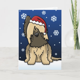 Tarjeta de Navidad de Kawaii Briard