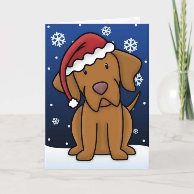 Tarjeta de Navidad de Kawaii Vizsla (Anverso)