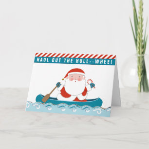 Tarjeta de Navidad de kayak canoa de Navidad