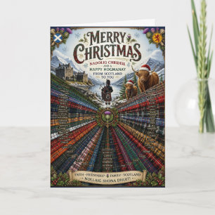 Tarjeta de Navidad de Kilt de Tartán Escocés