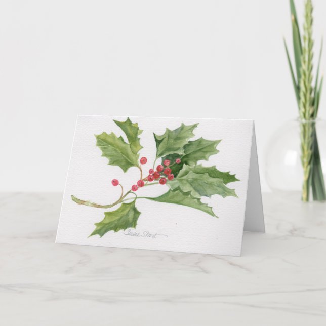 Tarjeta de Navidad de la acuarela 09CCS2-6 (Anverso)
