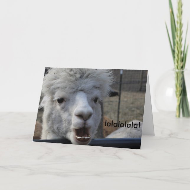 Tarjeta de Navidad de la alpaca del canto (Anverso)