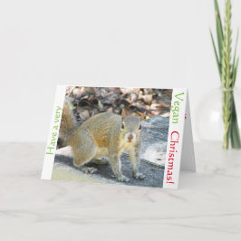 Tarjeta de Navidad de la ardilla del vegano