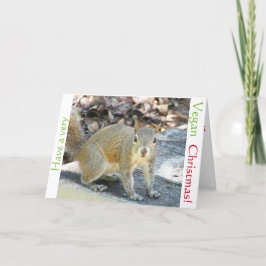 Tarjeta de Navidad de la ardilla del vegano