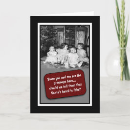 Tarjeta de Navidad de la barba de Santa