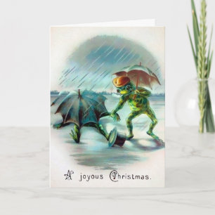 Tarjeta de Navidad de la caída de la rana victoria