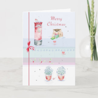 Tarjeta de Navidad de la caja del poste