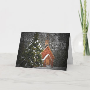 Tarjeta de Navidad de la capilla de la montaña