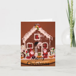 Tarjeta de Navidad de la casa de pan de jengibre
