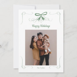 Tarjeta de Navidad de la cinta del lazo dibujada a