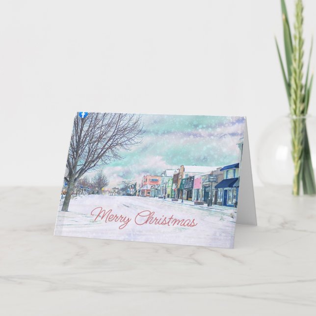 Tarjeta de Navidad de la ciudad de Mackinac (Anverso)
