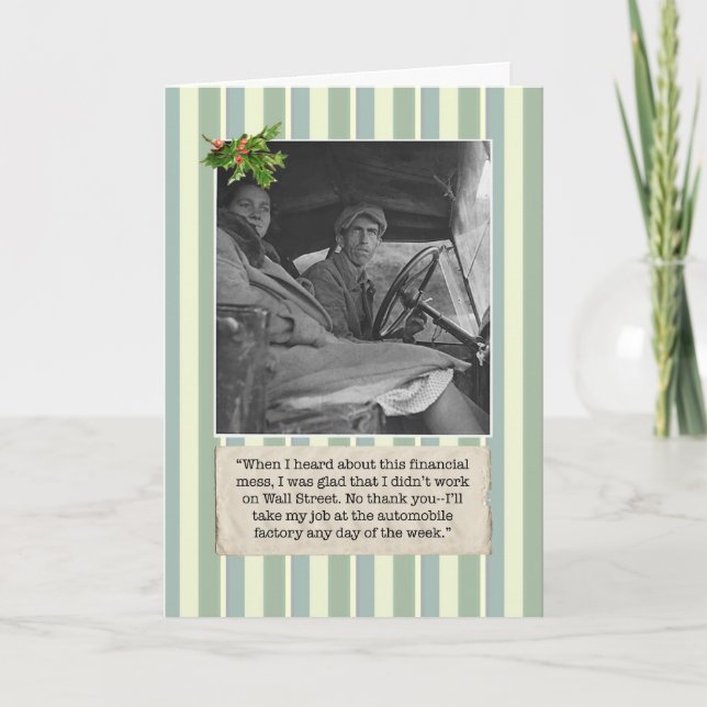 Tarjeta de Navidad de la crisis financiera con el (Anverso)