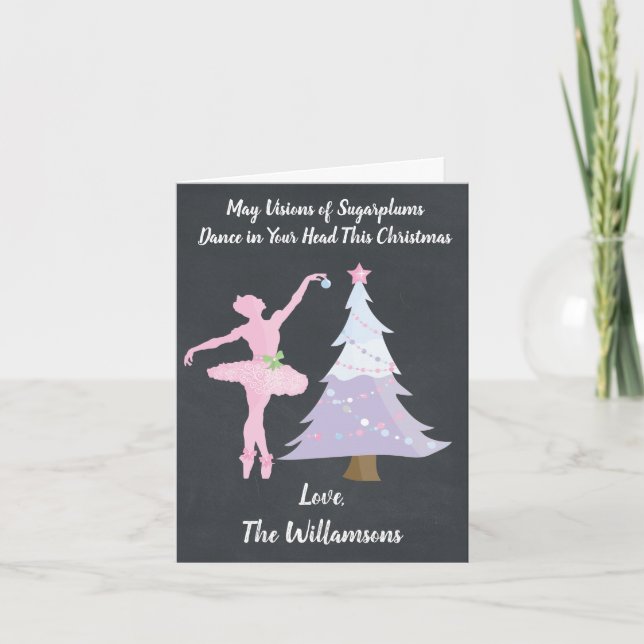 Tarjeta de Navidad de la danza de los Sugarplums (Anverso)
