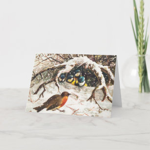 Tarjeta de Navidad de la era Victoriana antigua, p