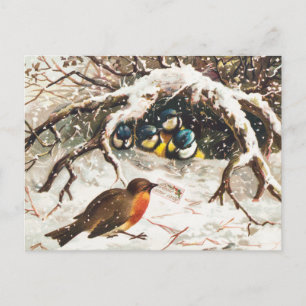 Tarjeta de Navidad de la era Victoriana antigua, p
