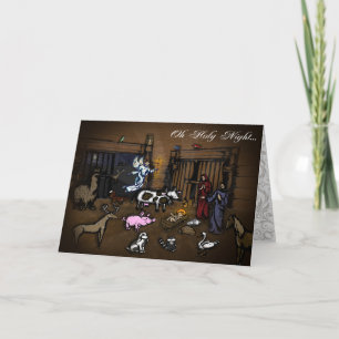 Tarjeta de Navidad de la escena de la natividad